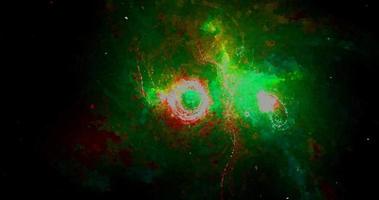 abstracto luz verde y rojo punto colorido espacio galaxia grunge patrón de nebulosa de lujo con nebulosa de galaxia angustiada en negro oscuro. foto