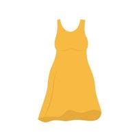 Women's Yellow Sleeveless Dress. Flat vector illustration