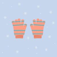 Winter gloves. Warm gloves. Winter accessories Flat vector illistration