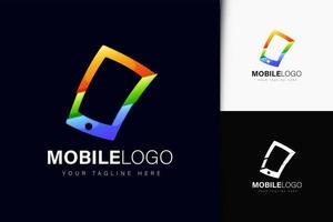 diseño de logotipo móvil con degradado vector
