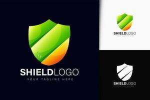 Shield logo design with gradient