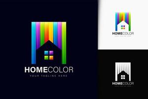 Home color logo design with gradient vector