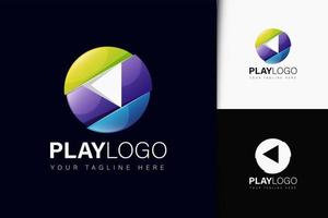 Play logo design with gradient vector