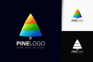 Pine logo design with gradient vector