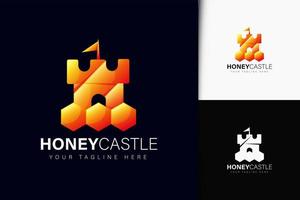 Honey castle logo design with gradient vector