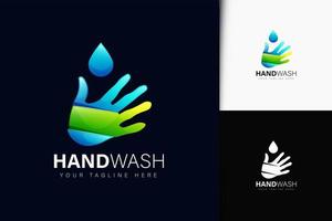Hand wash logo design with gradient vector