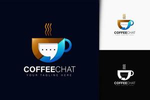Coffee chat logo design with gradient vector