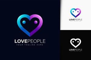 Love people logo design with gradient