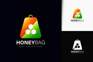 Honey bag logo design with gradient vector