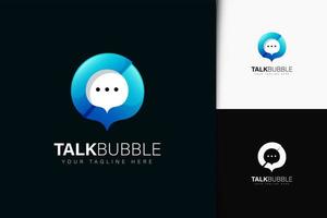 Talk bubble logo design with gradient vector