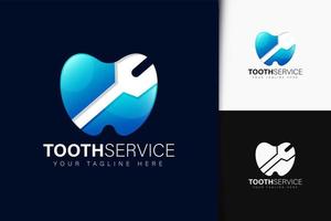 Diseño de logotipo de servicio dental con degradado. vector