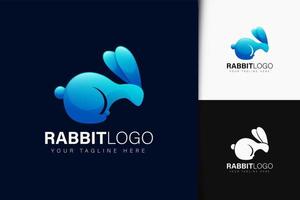 Rabbit logo design with gradient vector