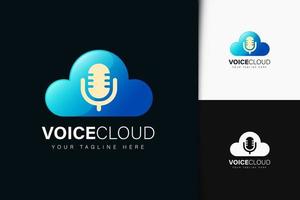 Voice cloud logo design with gradient vector