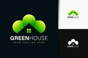 Green house logo design with gradient vector