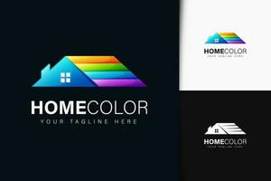 Home color logo design with gradient vector