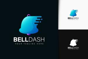 Bell dash logo design with gradient vector