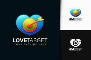 diseño de logotipo de objetivo de amor con degradado vector