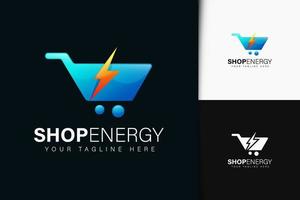 tienda de diseño de logotipo de energía con degradado vector
