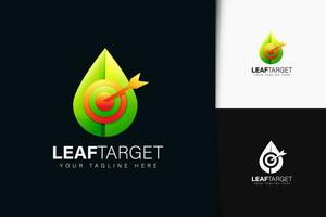 Leaf target logo design with gradient vector