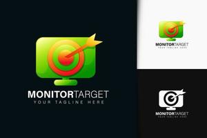Monitor target logo design with gradient vector