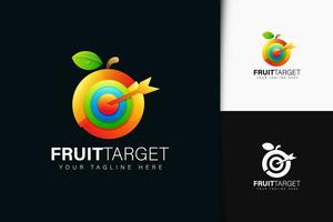 Fruit target logo design with gradient vector