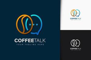 Coffee talk logo design with gradient vector