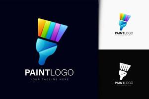 Paint logo design with gradient vector