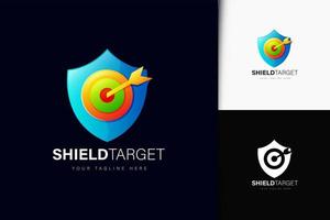 Shield target logo design with gradient vector