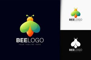 Bee logo design with gradient vector