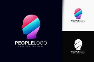 People logo design with gradient vector