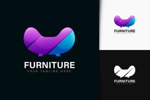 Furniture logo design with gradient vector