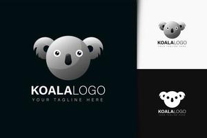 diseño de logo de koala con degradado vector