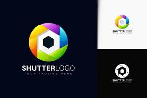 Shutter camera logo design with gradient vector