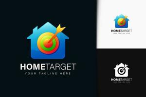 diseño de logo de home target con degradado vector