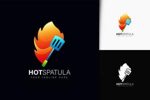 Hot spatula logo design with gradient vector