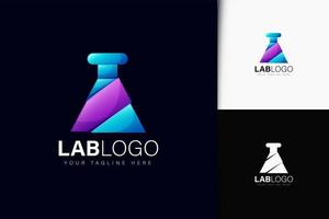 diseño de logotipo de laboratorio con degradado vector