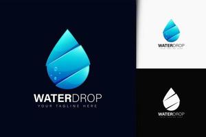 diseño de logotipo de gota de agua con degradado vector