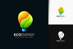 diseño de logotipo de energía ecológica con degradado vector