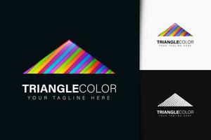 Triangle color logo design with gradient vector