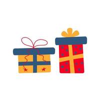 Gift boxes with bow knot. vector