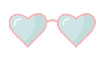 Cute glasses in the form of hearts. vector