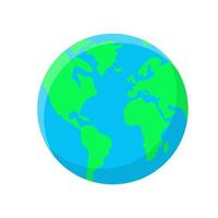 Planet earth or world globe with oceans and water. Flat planet Earth icon. vector