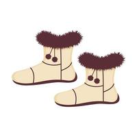 Winter boots shoes icon. vector