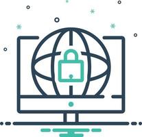 icono de mezcla para seguridad web vector