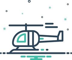 icono de mezcla de vector para helicóptero