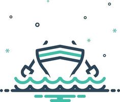 Vector mix icon for boat