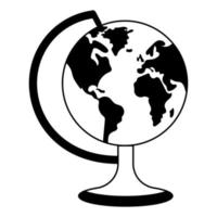 Earth globe with stand. Vector icon.
