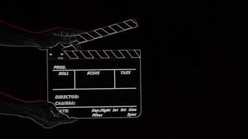 Director Film Slate. Film crew hold and clapping film slate in video recording.