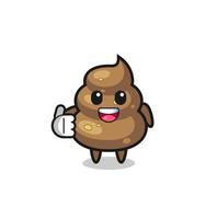 poop mascot doing thumbs up gesture vector