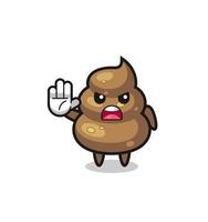 poop character doing stop gesture vector